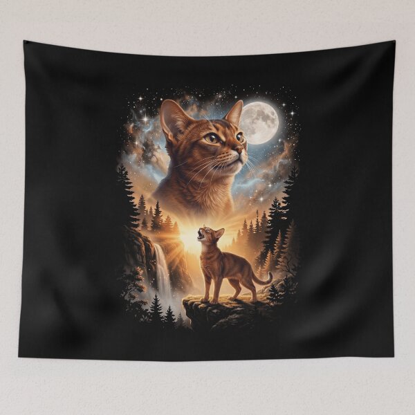 Item preview, Abyssinian Howling Moon Art Cat Mom Dad Lover designed and sold by dian-rody-crest.