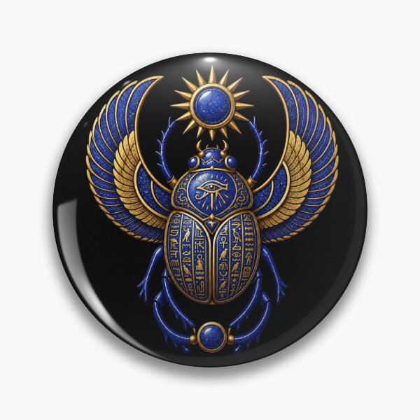 Item preview, Lapis Lazuli Scarab | Ancient Egyptian Hieroglyphics Art  designed and sold by Zaru Art Studio.