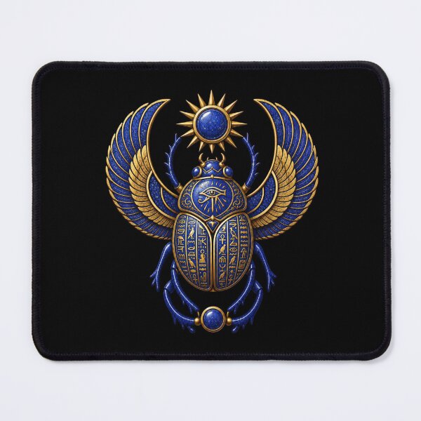 Item preview, Lapis Lazuli Scarab | Ancient Egyptian Hieroglyphics Art designed and sold by Zaru Art Studio.