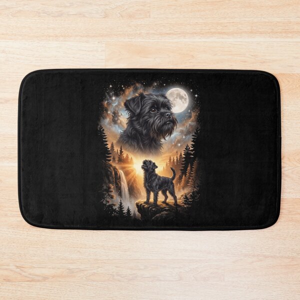 Aperçu de l'œuvre Affenpinscher Hurlement de Lune Art Chien Maman Papa Amoureux créée et vendue par dian-rody-crest.