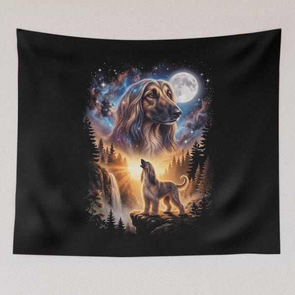 Item preview, Afghan Hound Howling Moon Art Dog Mom Dad Lover designed and sold by dian-rody-crest.