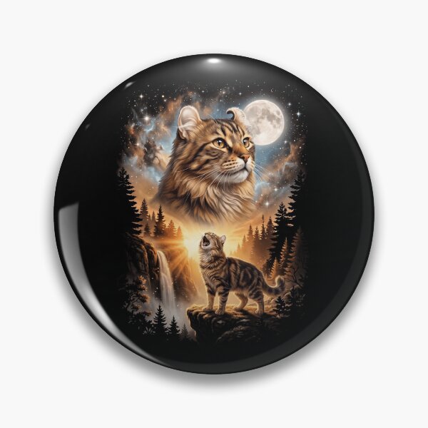 Item preview, American Curl Howling Moon Art Cat Mom Dad Lover designed and sold by dian-rody-crest.