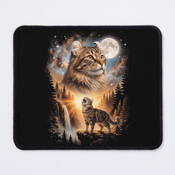 Item preview, American Curl Howling Moon Art Cat Mom Dad Lover designed and sold by dian-rody-crest.