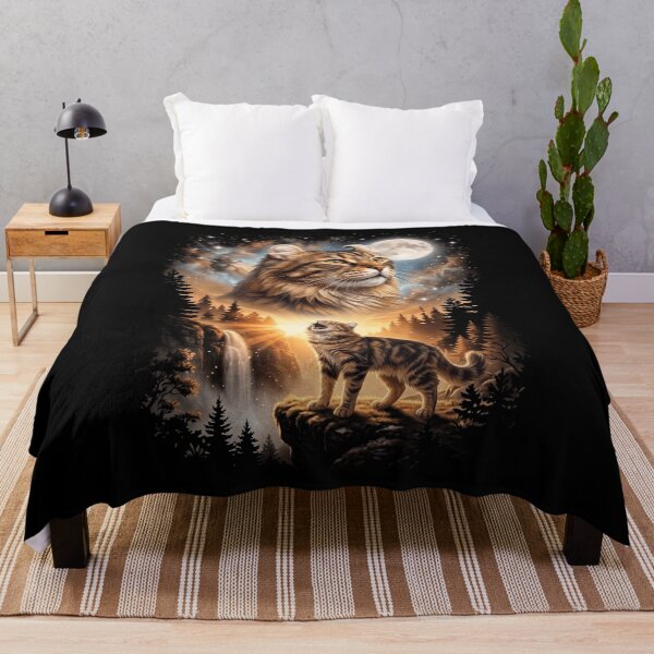 Item preview, American Curl Howling Moon Art Cat Mom Dad Lover designed and sold by dian-rody-crest.