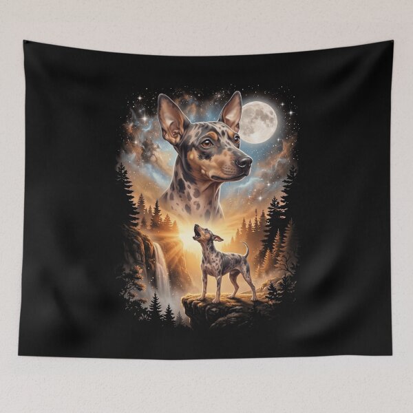 Item preview, American Hairless Terrier Howling Moon Art Dog Mom Dad Lover designed and sold by dian-rody-crest.