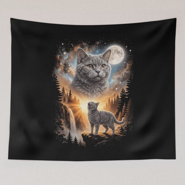 Item preview, American Wirehair Howling Moon Art Cat Mom Dad Lover designed and sold by dian-rody-crest.