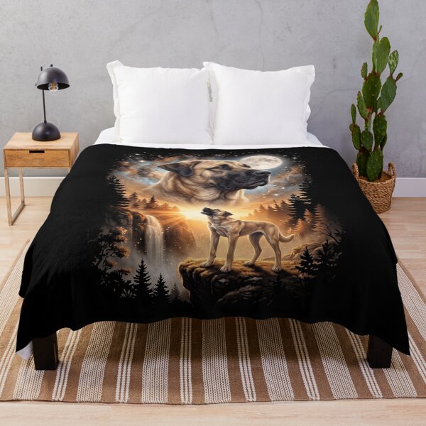 Item preview, Anatolian Shepherd Dog Howling Moon Art Dog Mom Dad Lover designed and sold by dian-rody-crest.