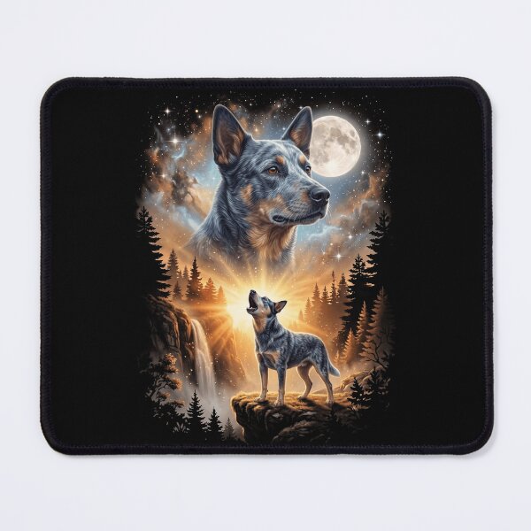 Item preview, Australian Cattle Dog Howling Moon Art Dog Mom Dad Lover designed and sold by dian-rody-crest.