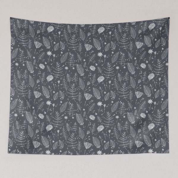 Item preview, Charcoal Gray Wildflower Line Art designed and sold by Little Wimbly.