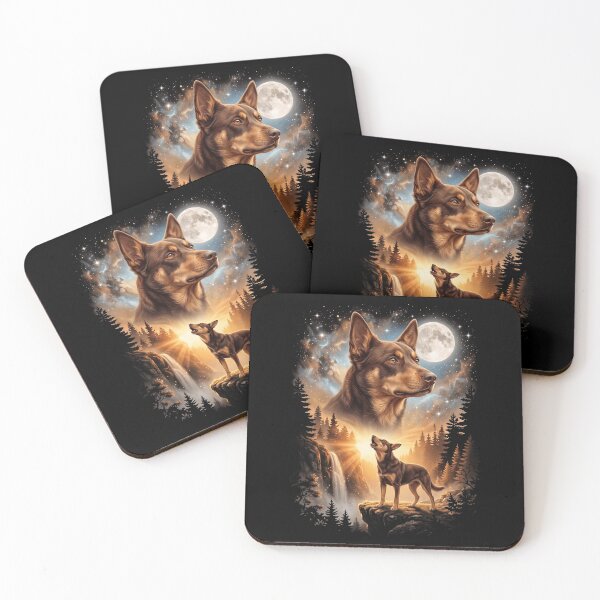Item preview, Australian Kelpie Howling Moon Art Dog Mom Dad Lover designed and sold by dian-rody-crest.