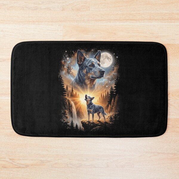 Item preview, Australian Cattle Dog Howling Moon Art Dog Mom Dad Lover designed and sold by dian-rody-crest.
