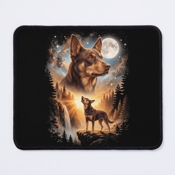 Item preview, Australian Kelpie Howling Moon Art Dog Mom Dad Lover designed and sold by dian-rody-crest.