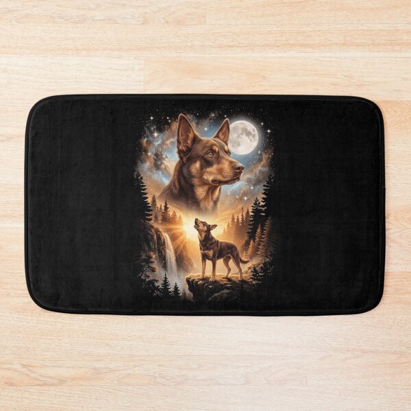 Item preview, Australian Kelpie Howling Moon Art Dog Mom Dad Lover designed and sold by dian-rody-crest.