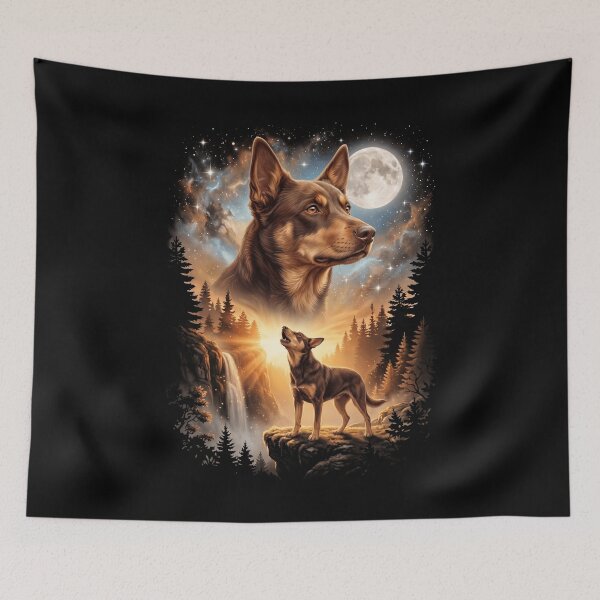 Item preview, Australian Kelpie Howling Moon Art Dog Mom Dad Lover designed and sold by dian-rody-crest.