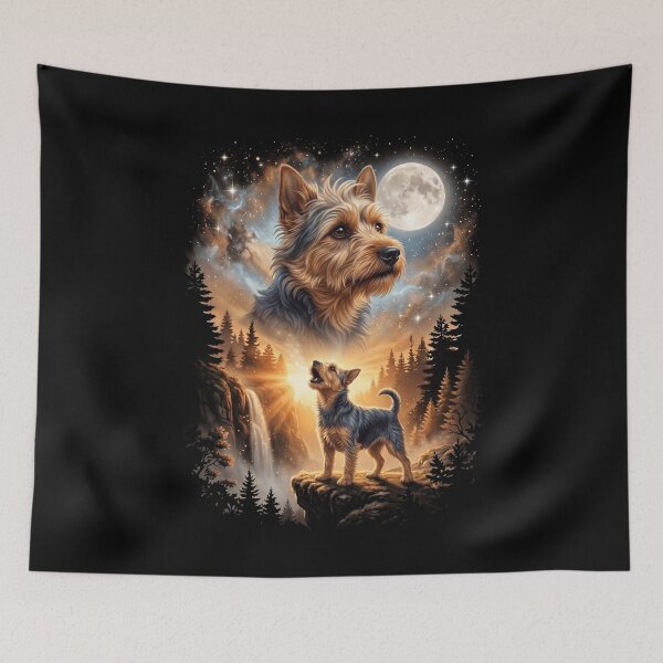 Item preview, Australian Terrier Howling Moon Art Dog Mom Dad Lover designed and sold by dian-rody-crest.