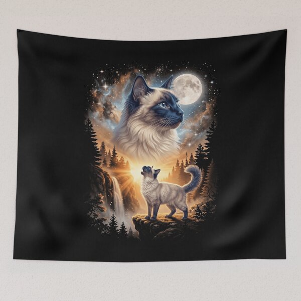 Item preview, Balinese Howling Moon Art Cat Mom Dad Lover designed and sold by dian-rody-crest.