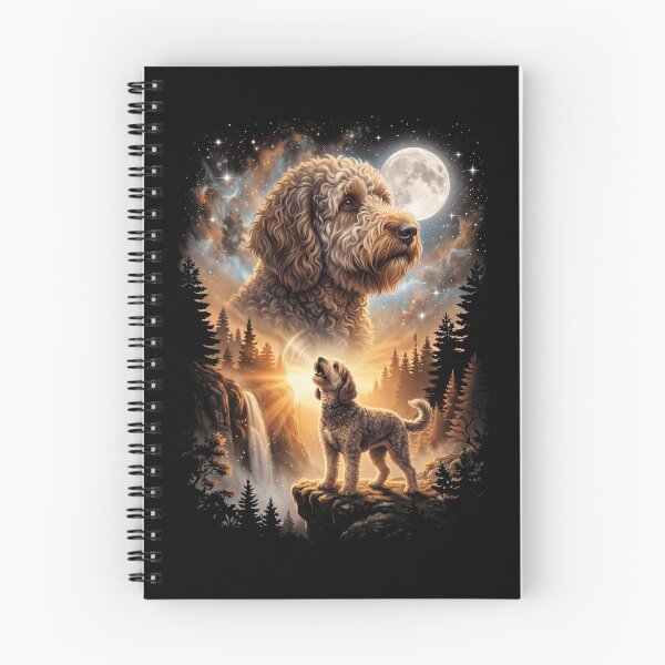 Artikelvorschau, Barbet Howling Moon Art Dog Mom Dad Lover entworfen und verkauft von dian-rody-crest.