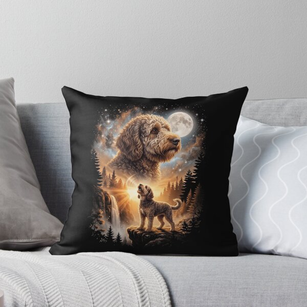 Artikelvorschau, Barbet Howling Moon Art Dog Mom Dad Lover entworfen und verkauft von dian-rody-crest.
