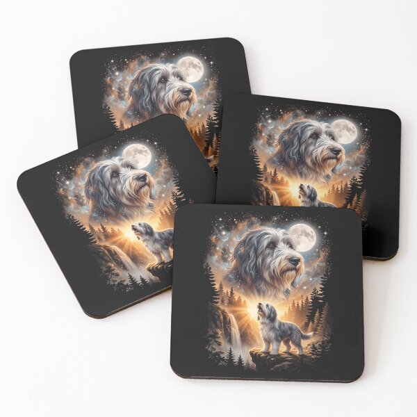 Item preview, Bearded Collie Howling Moon Art Dog Mom Dad Lover designed and sold by dian-rody-crest.