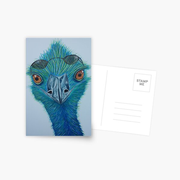 Punk blue emu bird Greeting Card for Sale by Julie Matthews