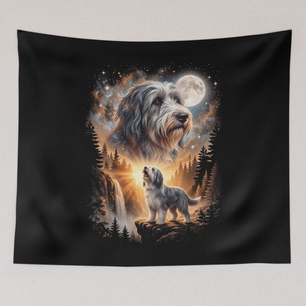 Item preview, Bearded Collie Howling Moon Art Dog Mom Dad Lover designed and sold by dian-rody-crest.