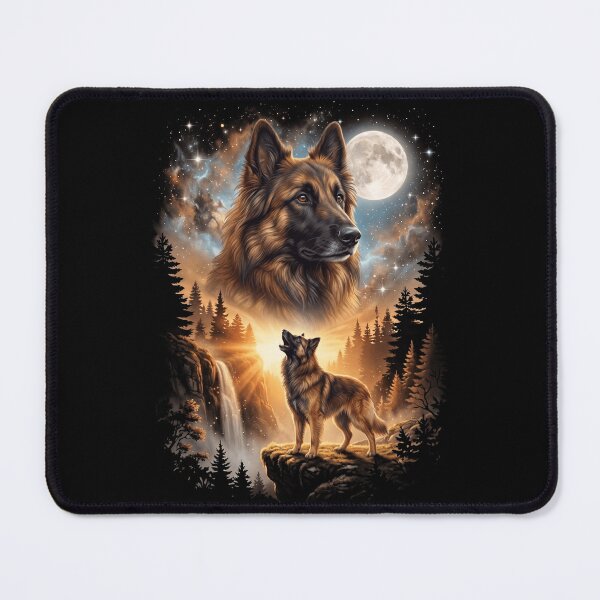 Item preview, Belgian Shepherd Howling Moon Art Dog Mom Dad Lover designed and sold by dian-rody-crest.