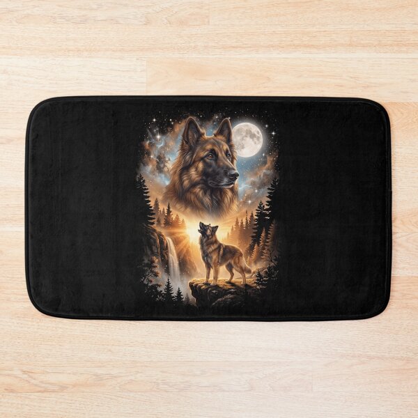 Item preview, Belgian Shepherd Howling Moon Art Dog Mom Dad Lover designed and sold by dian-rody-crest.