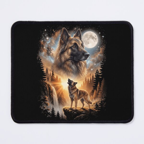 Item preview, Belgian Tervuren Howling Moon Art Dog Mom Dad Lover designed and sold by dian-rody-crest.