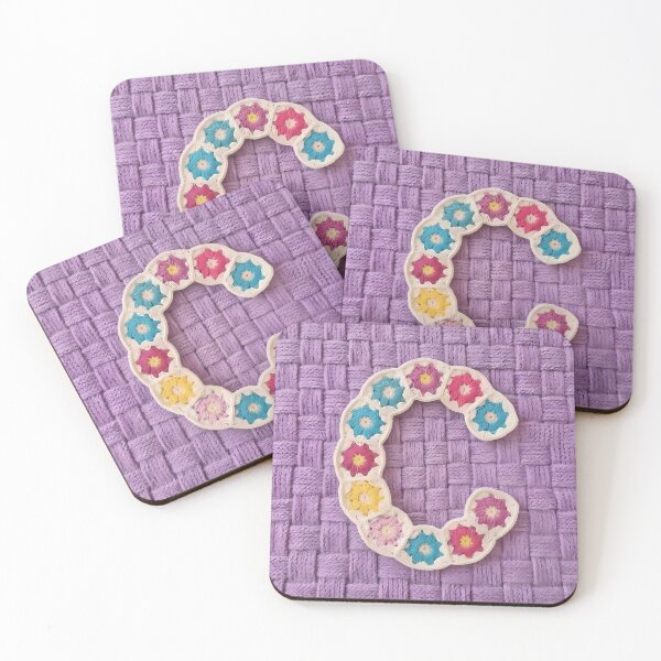 Item preview, Granny Square Letter C Floral Crochet Lavender designed and sold by LuisWorks.