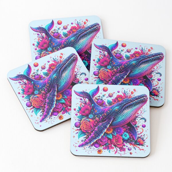 Item preview, Maximalist Neon Whale Galactic Flower Botanical designed and sold by W&RParadise.
