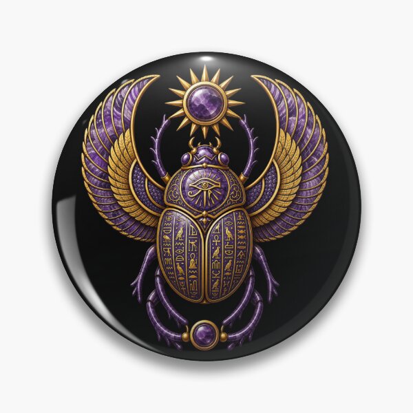 Item preview, Amethyst Scarab | Ancient Egyptian Hieroglyphics Art designed and sold by Zaru Art Studio.