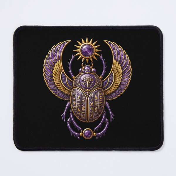 Item preview, Amethyst Scarab | Ancient Egyptian Hieroglyphics Art designed and sold by Zaru Art Studio.