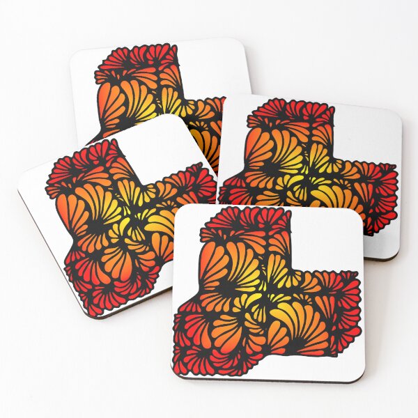 Item preview, Abstract Red Yellow Organic Pattern – Hand Drawn Geometric Art designed and sold by ReignitingWood.