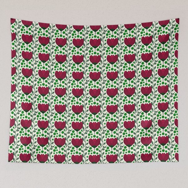 Item preview,  Crimson Tulip Floral Pattern | Elegant Red Botanical Flowers on Black | Modern Garden Design designed and sold by HopeAndHustle.