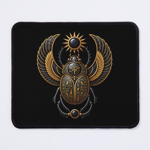 Item preview, Black Onyxt Scarab | Ancient Egyptian Hieroglyphics Art designed and sold by Zaru Art Studio.