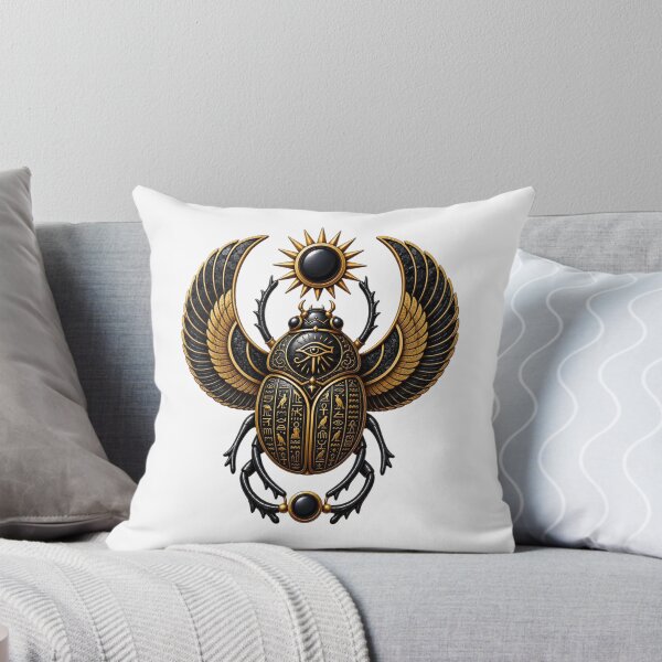 Item preview, Black Onyxt Scarab | Ancient Egyptian Hieroglyphics Art designed and sold by Zaru Art Studio.