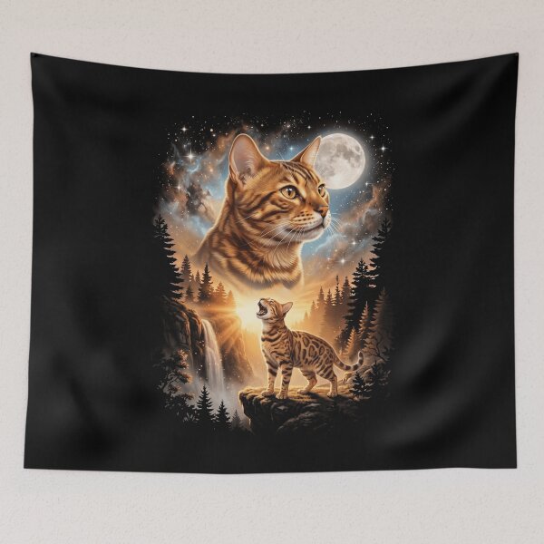 Item preview, Bengal Howling Moon Art Cat Mom Dad Lover designed and sold by dian-rody-crest.