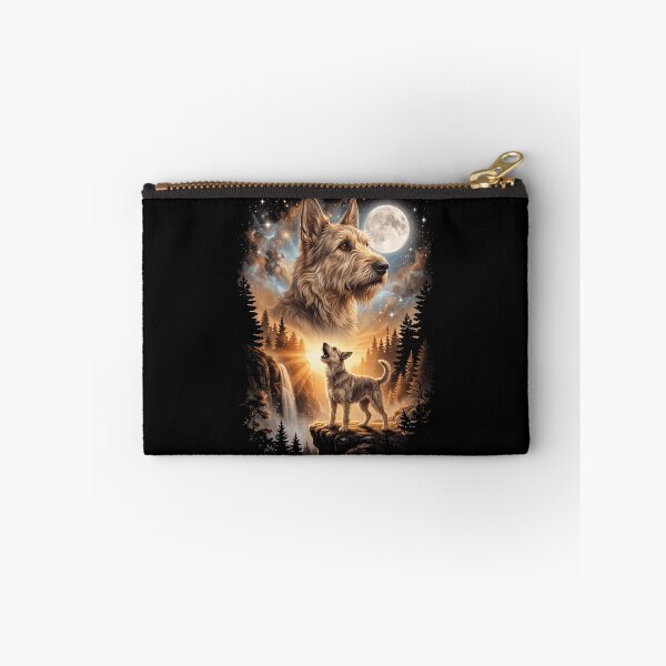 Aperçu de l'œuvre Berger Picard Howling Moon Art Chien Maman Papa Amoureux créée et vendue par dian-rody-crest.