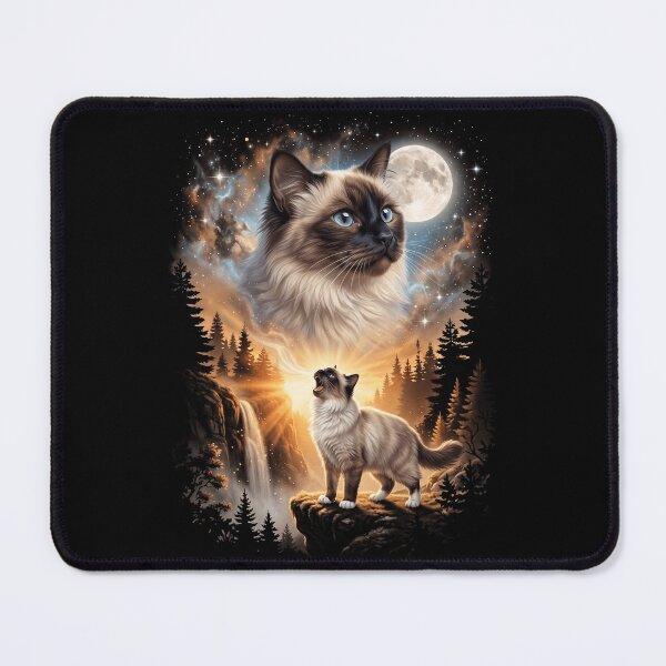 Item preview, Birman Howling Moon Art Cat Mom Dad Lover designed and sold by dian-rody-crest.