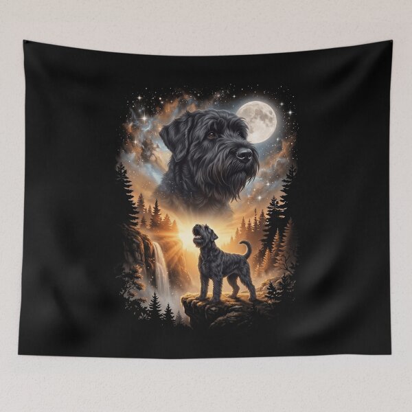 Item preview, Black Russian Terrier Howling Moon Art Dog Mom Dad Lover designed and sold by dian-rody-crest.