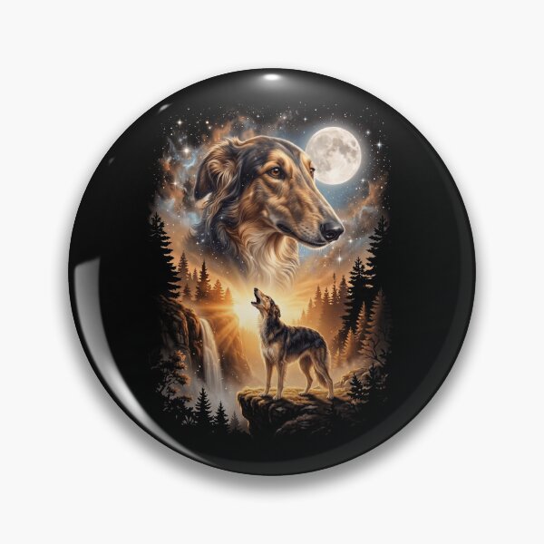 Item preview, Borzoi Howling Moon Art Dog Mom Dad Lover designed and sold by dian-rody-crest.