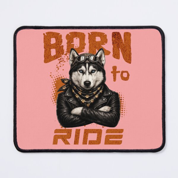 Item preview, Siberian Husky Biker Design – Born To Ride Funny Motorcycle Siberian Husky Print designed and sold by PixelsPaws.