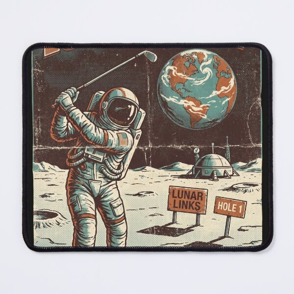 Item preview, Retro Astronaut Golfing on Moon Vintage 80s Sci-Fi Synthwave Art designed and sold by TD-series.
