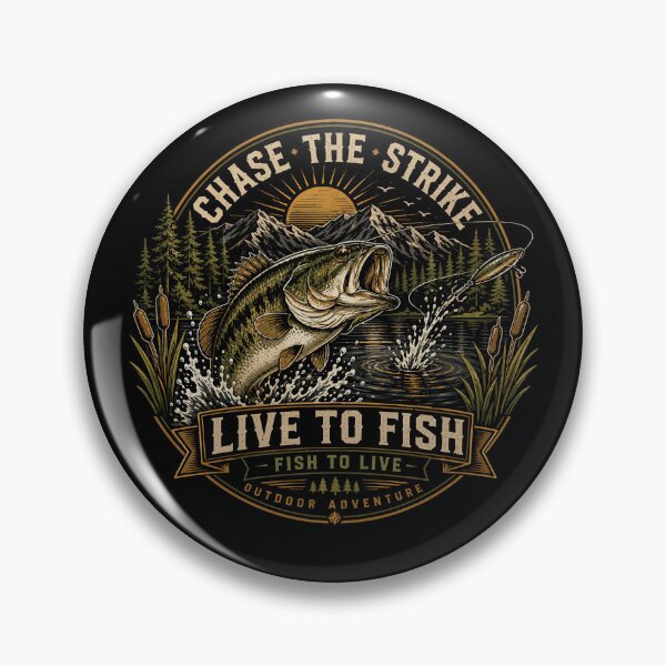 Item preview, Chase The Strike Live To Fish Bass Fishing T-Shirt for Anglers designed and sold by JIMBOEE.