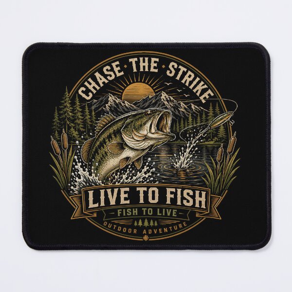 Item preview, Chase The Strike Live To Fish Bass Fishing T-Shirt for Anglers designed and sold by JIMBOEE.