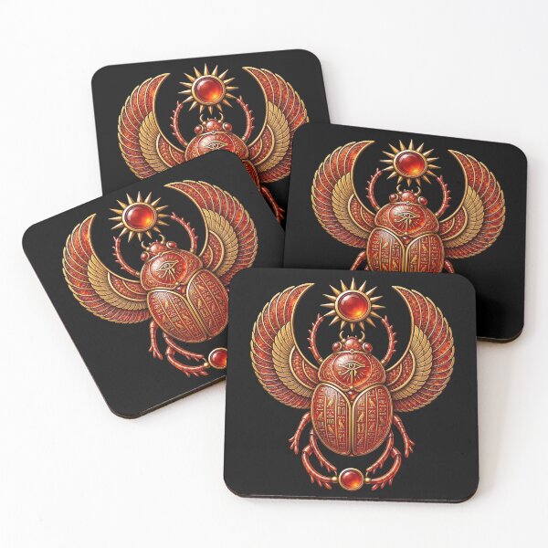 Item preview, Carnelian Scarab | Ancient Egyptian Hieroglyphics Art designed and sold by Zaru Art Studio.