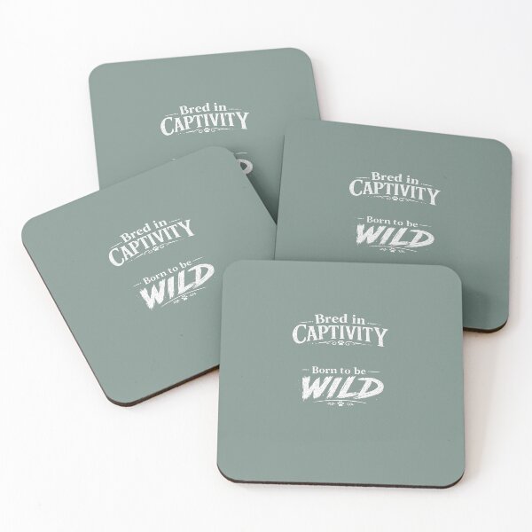 Item preview, White Writing No Background: Bred in Captivity, Born to be WILD. designed and sold by The Side Quest Diaries.