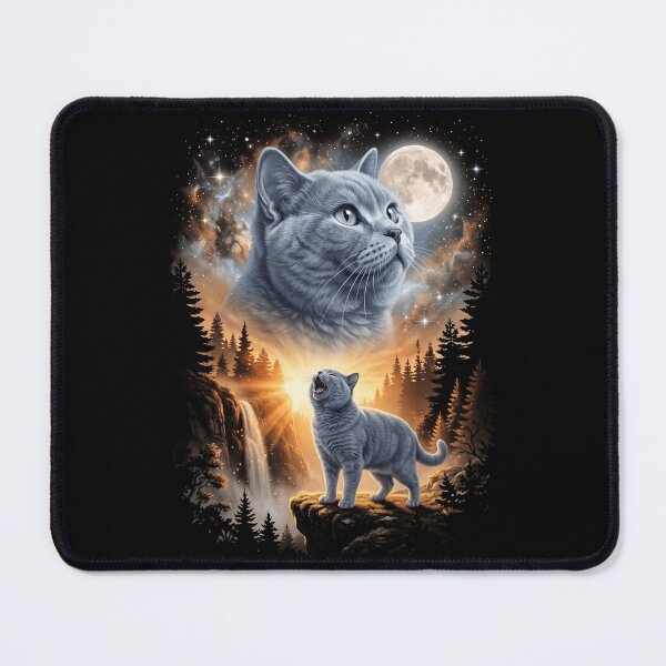 Item preview, British Shorthair Howling Moon Art Cat Mom Dad Lover designed and sold by dian-rody-crest.