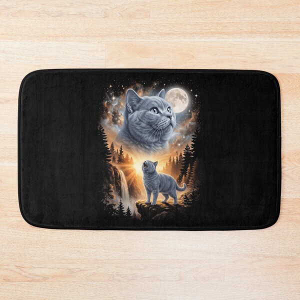 Item preview, British Shorthair Howling Moon Art Cat Mom Dad Lover designed and sold by dian-rody-crest.