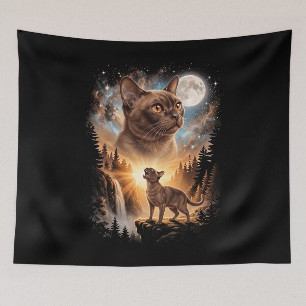 Item preview, Burmese Howling Moon Art Cat Mom Dad Lover designed and sold by dian-rody-crest.
